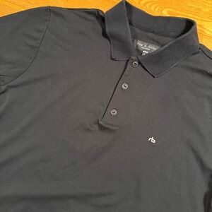 Rag & Bone Mens Black Polo Shirt Classic‎ Logo Size L